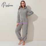 Onesies Fluffy Fleece Jumpsuits Sleepwear Overall Plus Size Hood Sets Pajamas For Women Adult