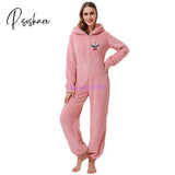 Onesies Fluffy Fleece Jumpsuits Sleepwear Overall Plus Size Hood Sets Pajamas For Women Adult