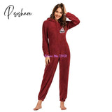 Onesies Fluffy Fleece Jumpsuits Sleepwear Overall Plus Size Hood Sets Pajamas For Women Adult