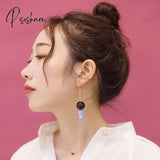 Original Creative Astronaut Lady Dangle Earrings For Women Glass Ball Long Korean Jewelry