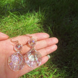 Original Summer Mermaid Bubbles Shell Dangle Earrings For Women Fairy Tale Korean Glass Ball Drop