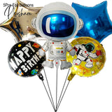 Outer Space Balloon Garland Kit Arch Moon Rocket Astronaut Foil Helium Balloons For Galaxy Theme