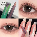 Pearlescent Highlighter Eyeshadow Liner Glitter Shimmer Natural High Gloss Pen Metallic Satin Lying