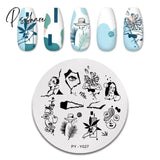 Pict You Halloween Nail Stamping Plates Snowflake Festival Pattern Art Image Stencil Template Plate