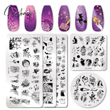 Pict You Halloween Nail Stamping Plates Snowflake Festival Pattern Art Image Stencil Template Plate