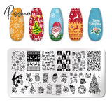 Pict You Halloween Nail Stamping Plates Snowflake Festival Pattern Art Image Stencil Template Plate