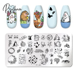 Pict You Halloween Nail Stamping Plates Snowflake Festival Pattern Art Image Stencil Template Plate