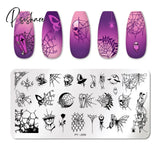 Pict You Halloween Nail Stamping Plates Snowflake Festival Pattern Art Image Stencil Template Plate