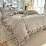 Pisoshare 100% Cotton Duvet Cover Bed Linen Floral Bedding Set Elegant Flower Quilt Single Queen