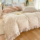 Pisoshare 100% Cotton Duvet Cover Bed Linen Floral Bedding Set Elegant Flower Quilt Single Queen