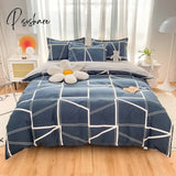 Pisoshare 100% Cotton Green Plaid Bedding Set Nordic Bed Cover 90 Skin Friendly Duvetcover&2Pcs