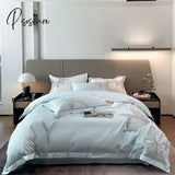 Pisoshare 100% Egyptian Cotton Luxury Butterfly Embroidery Wedding Bedding Set Duvet Cover