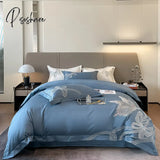 Pisoshare 100% Egyptian Cotton Luxury Butterfly Embroidery Wedding Bedding Set Duvet Cover