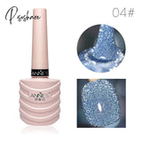 Pisoshare 10Ml Reflective Glitter Nail Gel Polish Sparkling Auroras Laser Semi Permanent Uv Varnish