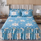 Pisoshare 1Pc Clip Cotton Bed Skirt Cover Thicken Quilted Mattress Fitted Sheet Air-Permeable