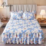 Pisoshare 1Pc Clip Cotton Bed Skirt Cover Thicken Quilted Mattress Fitted Sheet Air-Permeable