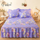 Pisoshare 1Pc Clip Cotton Bed Skirt Cover Thicken Quilted Mattress Fitted Sheet Air-Permeable