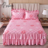 Pisoshare 1Pc Clip Cotton Bed Skirt Cover Thicken Quilted Mattress Fitted Sheet Air-Permeable