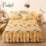 Pisoshare 1Pc Clip Cotton Bed Skirt Cover Thicken Quilted Mattress Fitted Sheet Air-Permeable