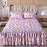 Pisoshare 1Pc Clip Cotton Bed Skirt Cover Thicken Quilted Mattress Fitted Sheet Air-Permeable