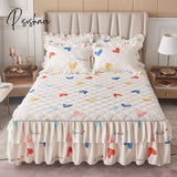 Pisoshare 1Pc Clip Cotton Bed Skirt Cover Thicken Quilted Mattress Fitted Sheet Air-Permeable