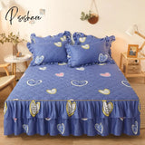 Pisoshare 1Pc Clip Cotton Bed Skirt Cover Thicken Quilted Mattress Fitted Sheet Air-Permeable