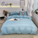 Pisoshare 1Pc Ins Style Duvet Cover/ Quiltcover Solid Color Bedclothes Single Double Queen King