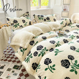 Pisoshare 2 In 1 Multi Functional Quilt Cover Blanket Thicker Super Soft Double-Layer Lamb Plush