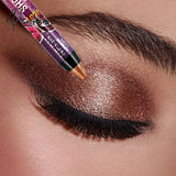 Pisoshare 2 In 1 Pearlescent Eyeshadow Lipstick Stick Pencil Waterproof Glitter Matte Eye Shadow