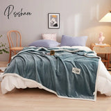 Pisoshare 2023 Milk Velvet Thickened Blankets For Bed Warm Fleece Throw Blanket Anti-Static Fuzzy