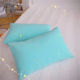 Pisoshare 2Pcs Set Cute Solid Color Pillowcase New 100% Cotton 48X74Cm Rainbow Envelope Pillow Case