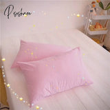 Pisoshare 2Pcs Set Cute Solid Color Pillowcase New 100% Cotton 48X74Cm Rainbow Envelope Pillow Case