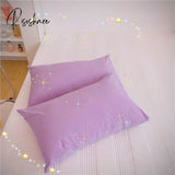 Pisoshare 2Pcs Set Cute Solid Color Pillowcase New 100% Cotton 48X74Cm Rainbow Envelope Pillow Case