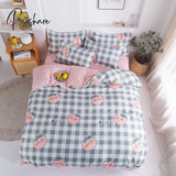 Pisoshare 3/4 Pcs Cute Cartoon Kids Bedding Sets For Girl Duvet Cover Set Pillowcase Woman Adult