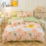 Pisoshare 3/4 Pcs Cute Cartoon Kids Bedding Sets For Girl Duvet Cover Set Pillowcase Woman Adult