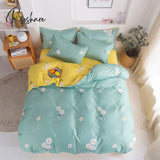 Pisoshare 3/4 Pcs Cute Cartoon Kids Bedding Sets For Girl Duvet Cover Set Pillowcase Woman Adult