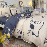 Pisoshare 3/4 Pcs Cute Cartoon Kids Bedding Sets For Girl Duvet Cover Set Pillowcase Woman Adult