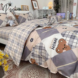 Pisoshare 3/4 Pcs Cute Cartoon Kids Bedding Sets For Girl Duvet Cover Set Pillowcase Woman Adult