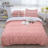 Pisoshare 3/4 Pcs Cute Cartoon Kids Bedding Sets For Girl Duvet Cover Set Pillowcase Woman Adult