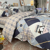 Pisoshare 3/4 Pcs Cute Cartoon Kids Bedding Sets For Girl Duvet Cover Set Pillowcase Woman Adult