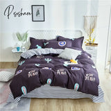 Pisoshare 3/4Pc Bedding Set Duvet Cover/ Quilt Cover Bedclothes Bed Sheet Single Double Queen King