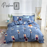 Pisoshare 3/4Pc Bedding Set Duvet Cover/ Quilt Cover Bedclothes Bed Sheet Single Double Queen King