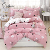 Pisoshare 3/4Pcs Bedding Set Pink Strawberry Fashion Bed Sheets Queen Size Luxury Bed Sheet Sets