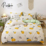 Pisoshare 3/4Pcs Bedding Set Pink Strawberry Fashion Bed Sheets Queen Size Luxury Bed Sheet Sets