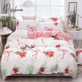 Pisoshare 3/4Pcs Kawaii Bedding Sets Cute Peach Bed Sheet Set With Pillow Cover For Girl Twin Full