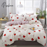 Pisoshare 3/4Pcs Kawaii Bedding Sets Cute Peach Bed Sheet Set With Pillow Cover For Girl Twin Full