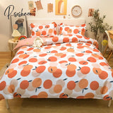 Pisoshare 3/4Pcs Kawaii Strawberry Orange Bedding Set Twin Full Queen King Size Duvet Cover Bed