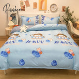 Pisoshare 3/4Pcs Kawaii Strawberry Orange Bedding Set Twin Full Queen King Size Duvet Cover Bed