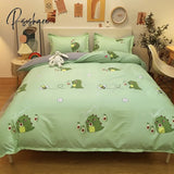 Pisoshare 3/4Pcs Kawaii Strawberry Orange Bedding Set Twin Full Queen King Size Duvet Cover Bed