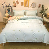 Pisoshare 3/4Pcs Kawaii Strawberry Orange Bedding Set Twin Full Queen King Size Duvet Cover Bed